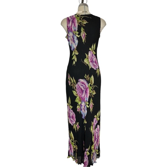 American Angel Gorgeous Black and Purple Floral Printed Maxi Dress Size … - Picture 8 of 16